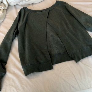 Olive green open back sweatshirt Victoria’s Secret